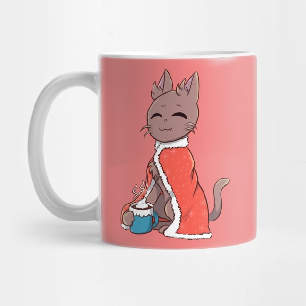 Cat Drinking Hot Coca by creaxaura